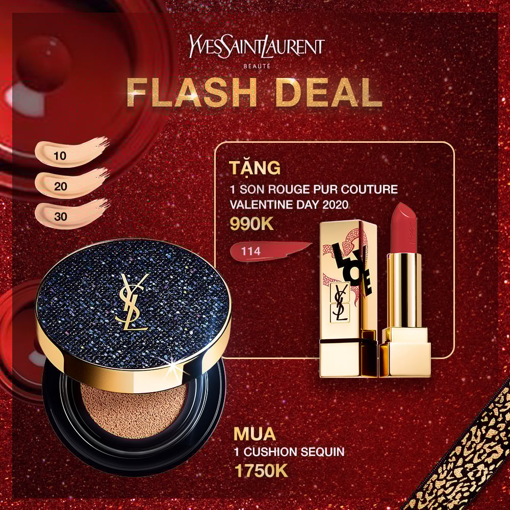 FLASH DEAL: Cushion EDP Sequin & Son môi Rouge Pur Couture Valentine's