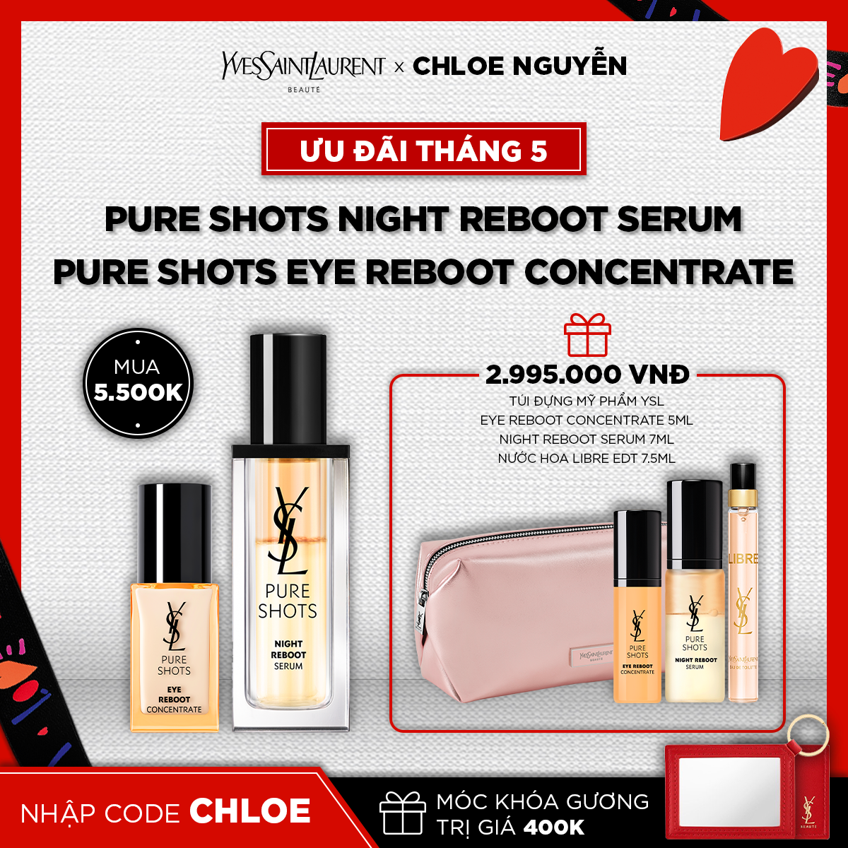 [CHLOE] Pure Shots Eye Reboot Concentrate 20ml & Pure Shots Night Reboot Serum