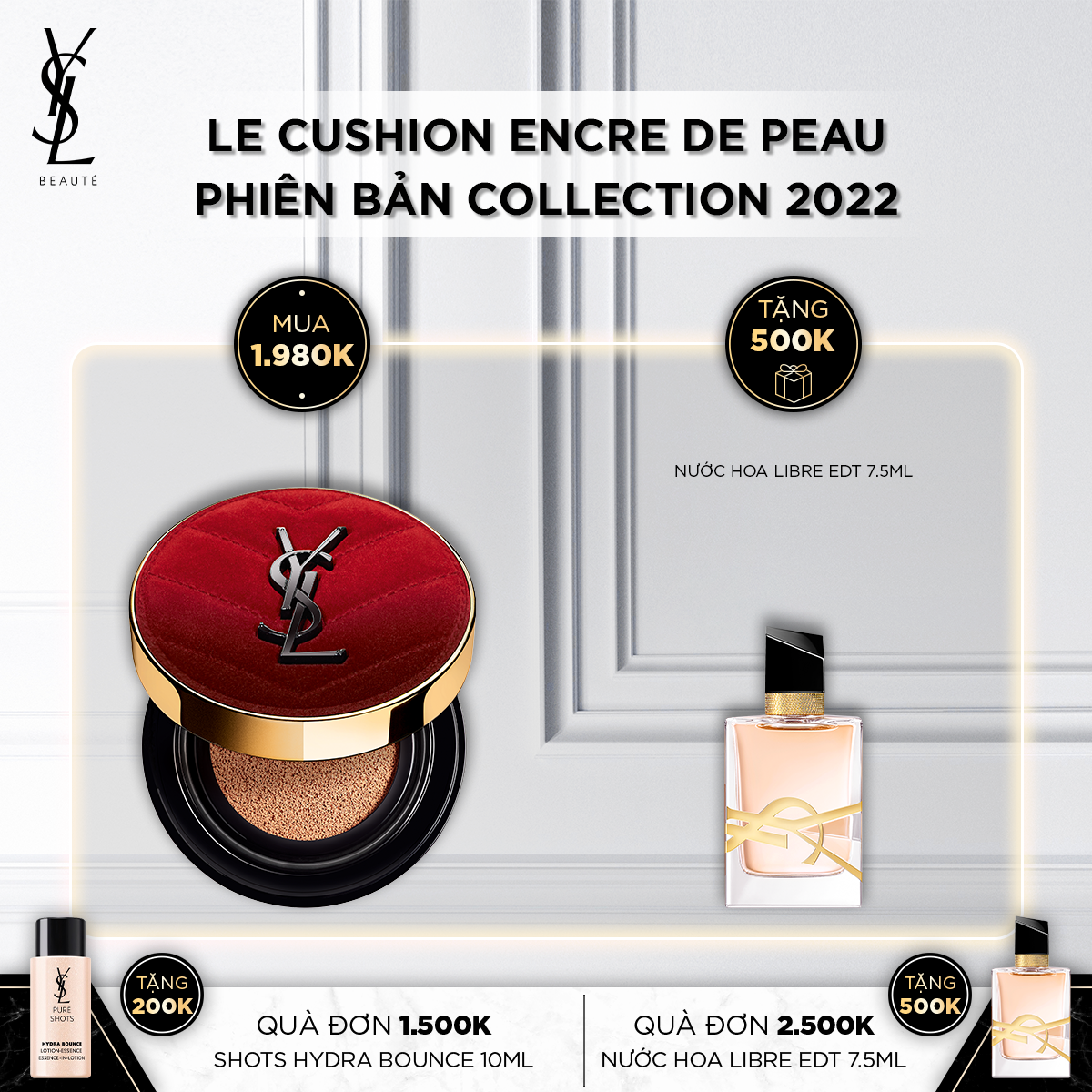 Phấn nền dạng nước Le Cushion Encre de Peau phiên bản Valentines Collection 2022