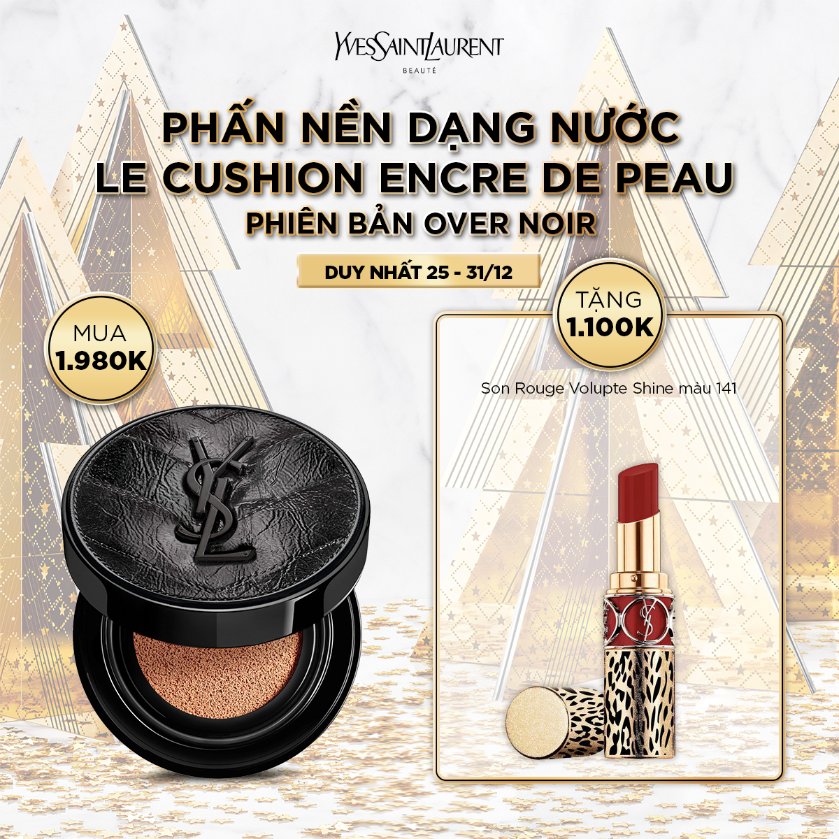 [HP01] Le Cushion Encre de Peau phiên bản Over Noir