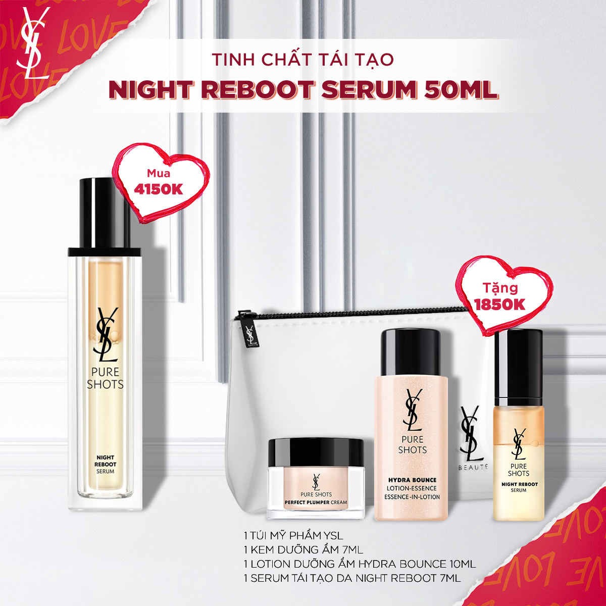 Set Tinh Chất Pure Shots Night Reboot Serum 50ml