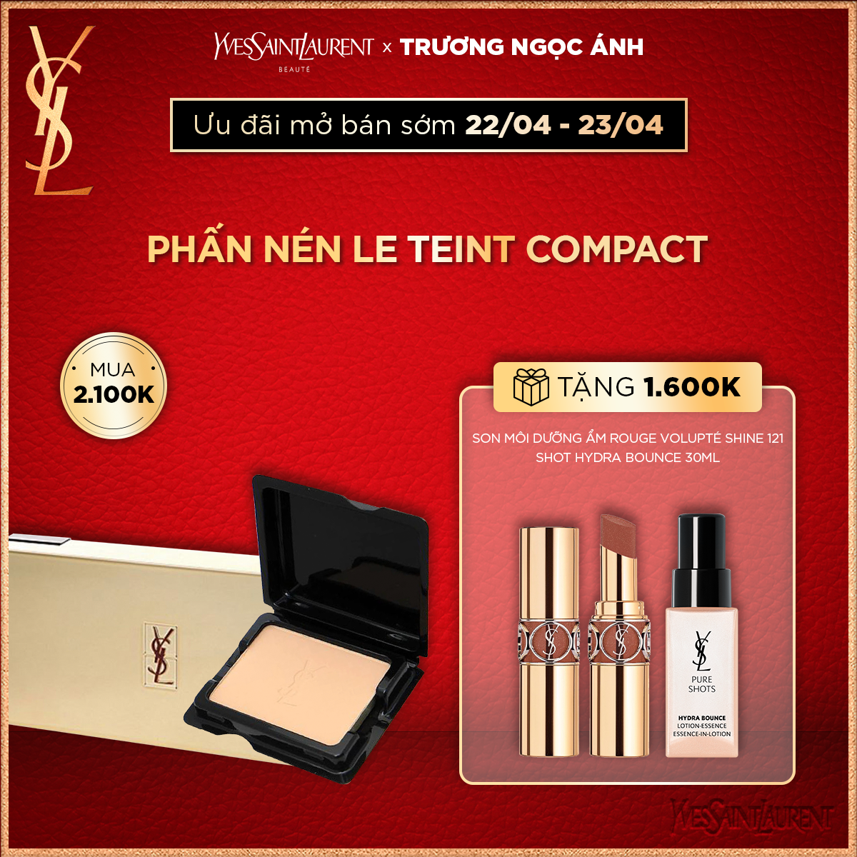 [TNA] Pre-Order - Vỏ và lõi phấn nén Le Teint Compact