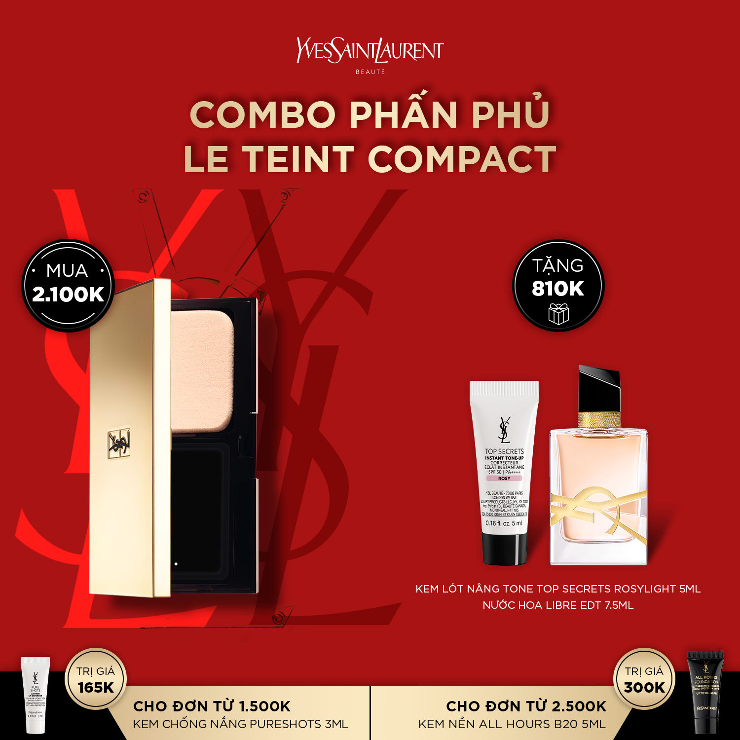 [SUN] Lõi và vỏ phấn nén Le Teint Compact Refill