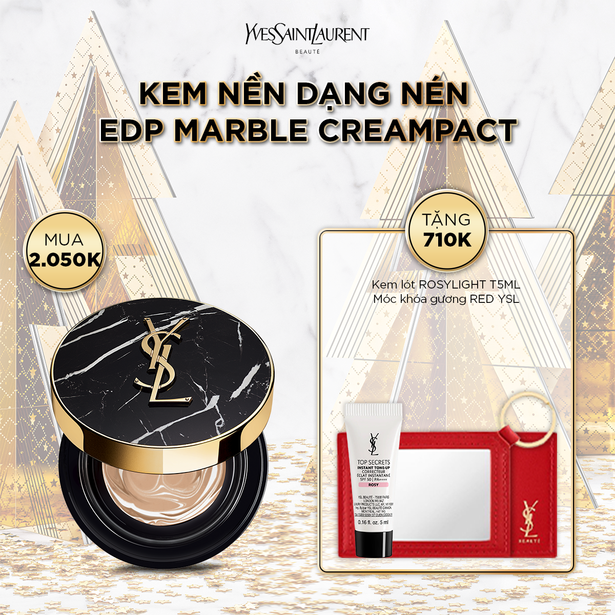 [HP] Vỏ phấn và Kem nền dạng nén EDP Marble Creampact