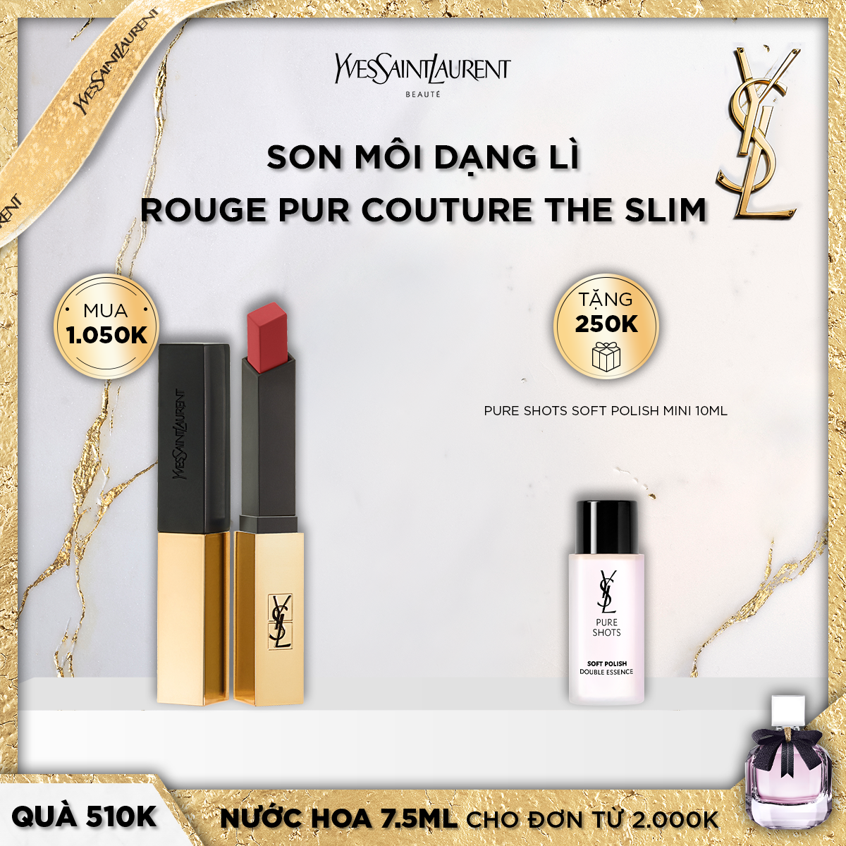 Son Môi Rực Rỡ Dạng Lì Rouge Pur Couture The Slim