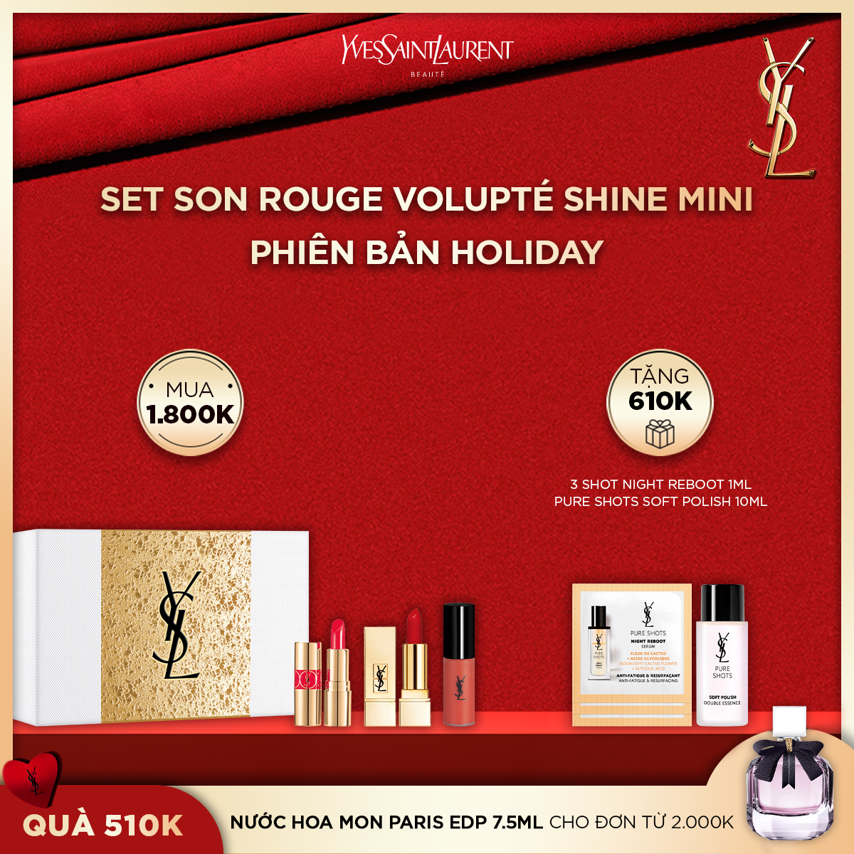 Bộ Son Rouge Volupté Shine Mini - Holiday Collection