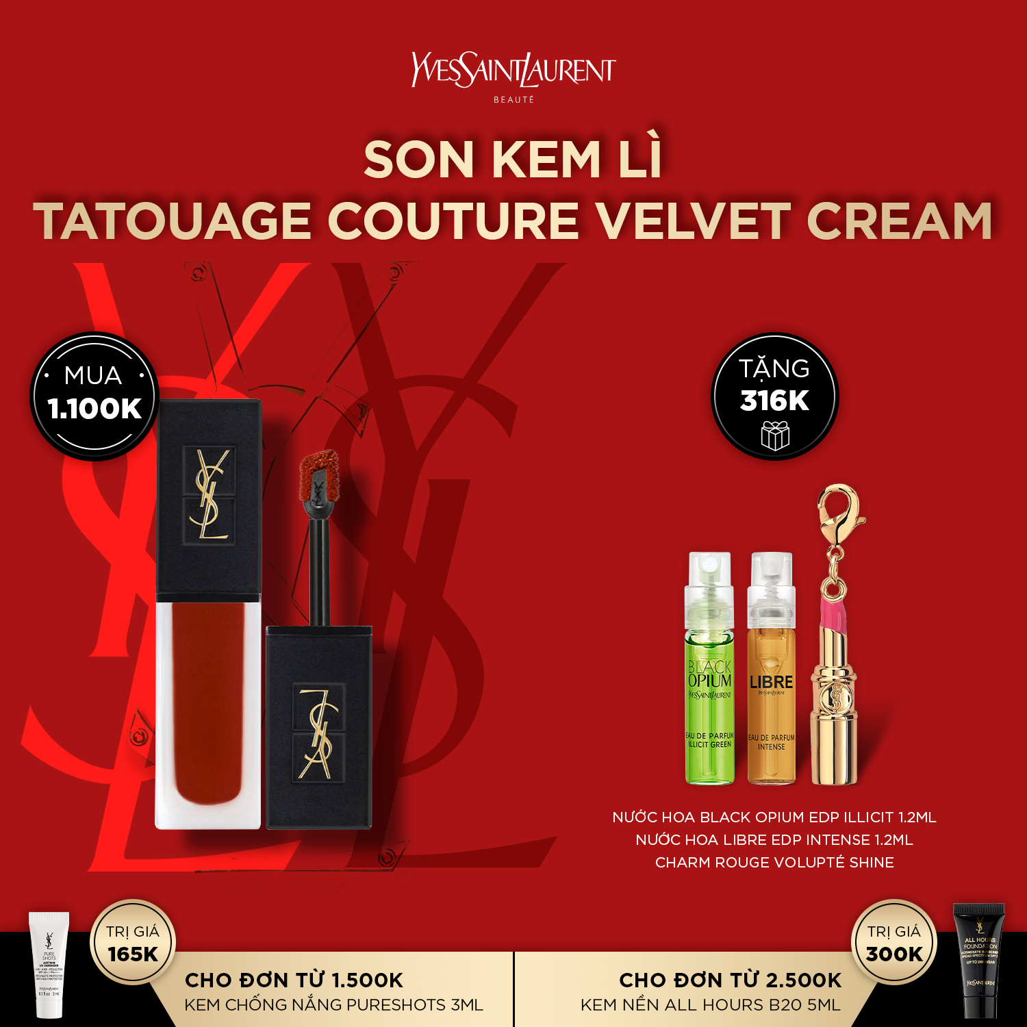 [SUN] Son kem lì Tatouage Couture Velvet Cream