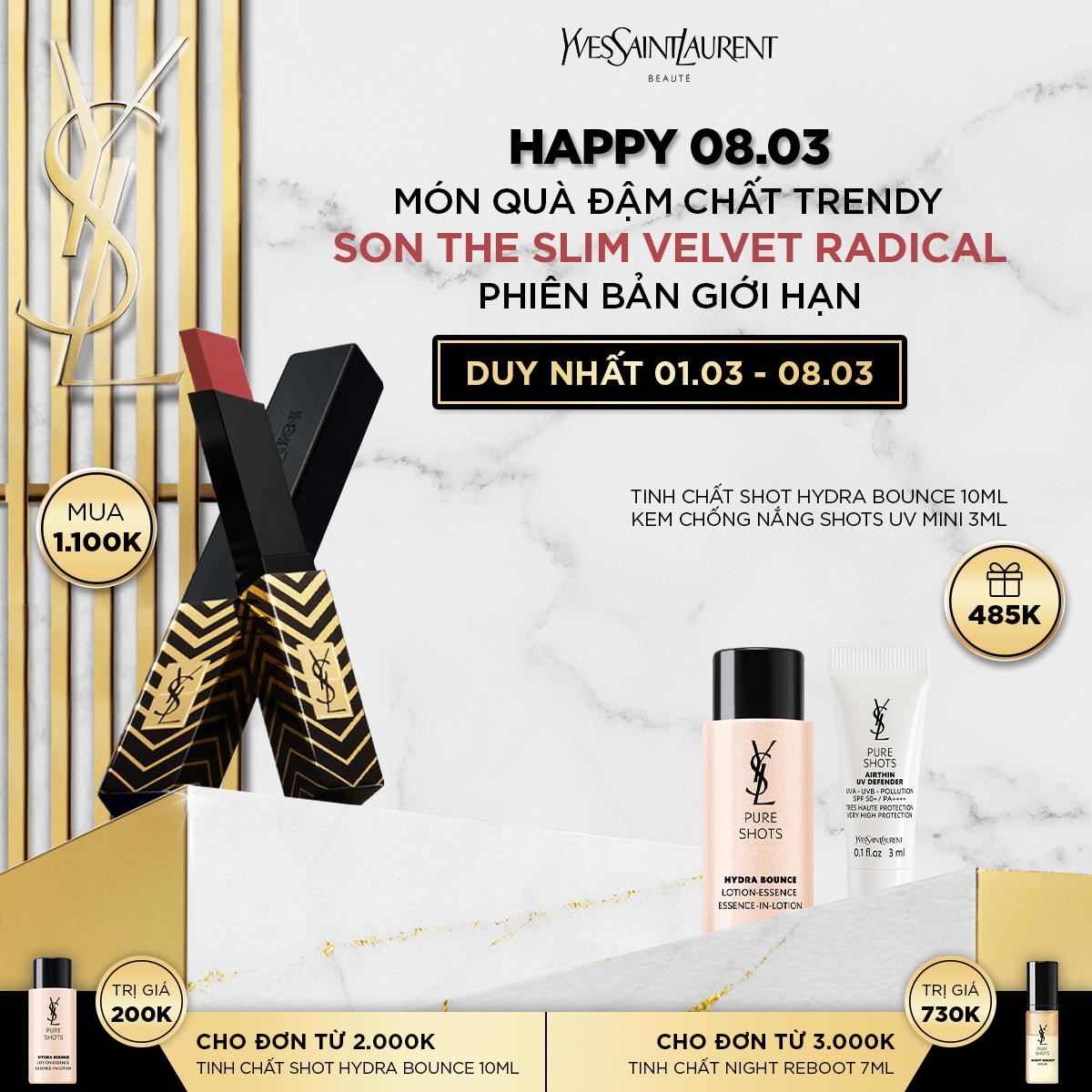 [FEB02] Son môi Rouge Pur Couture The Slim Velvet Radical OS 2023