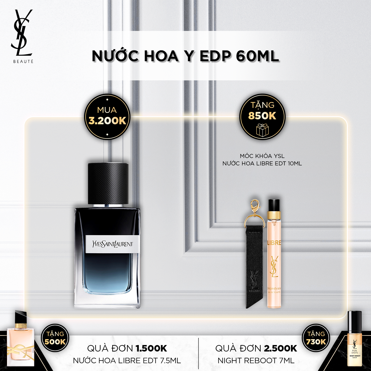 Nước Hoa Mạnh Mẽ Y EDP 60ml