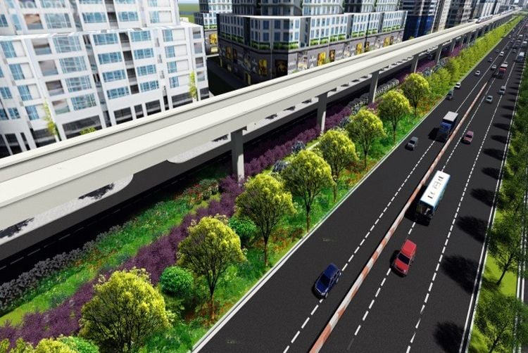 Trồng cây dọc tuyến Metro Số 1