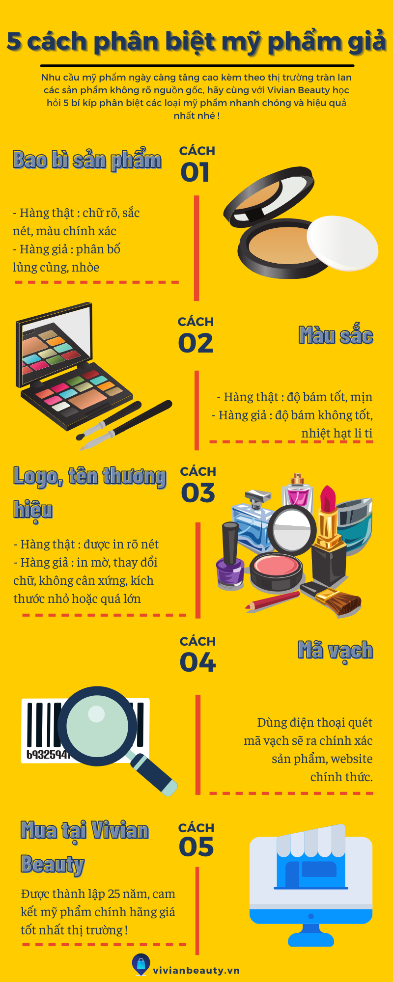 5 cách phân biệt mỹ phẩm thật và giả