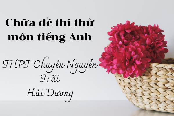 Chữa đề thi thử thpt quốc gia 2019 môn anh thpt chuyên nguyễn trãi