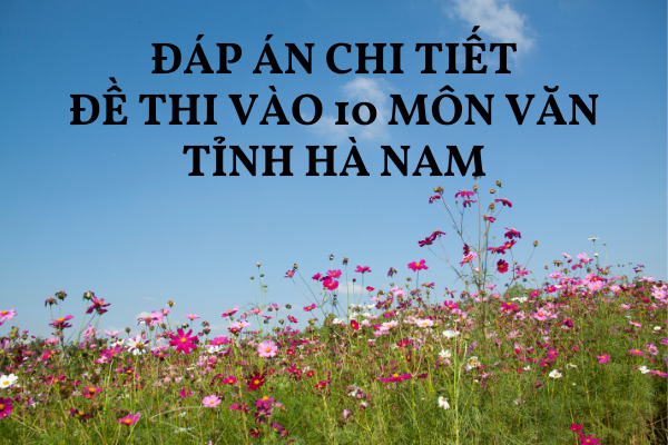 Đáp án chi tiết đề thi vào 10 môn văn 2020 tỉnh Hà Nam