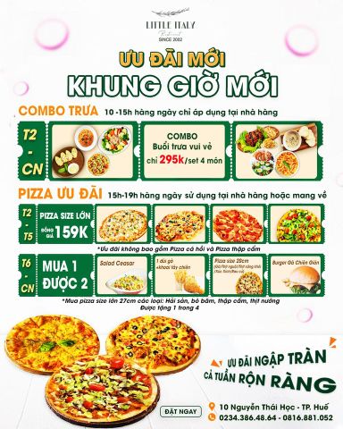 DEAL NGON SUỐT TUẦN! !! PIZZA THẬT ĐÃ TỪ THỨ 2- CHỦ NHẬT