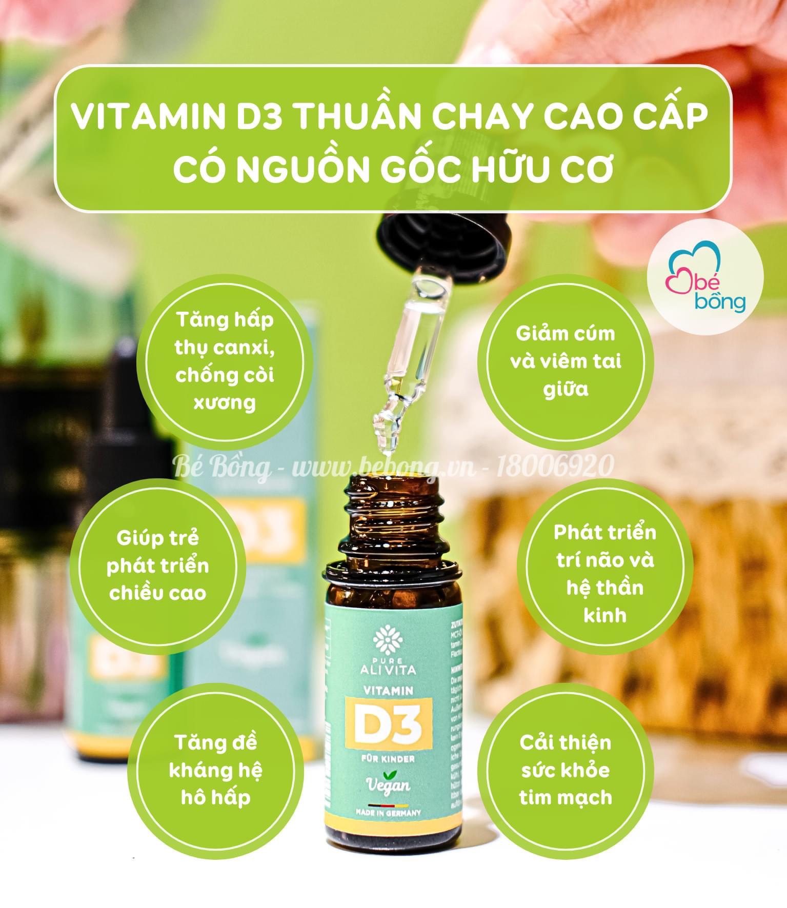 Vitamin D3 ALIVITA Vegan Thuần Chay Organic