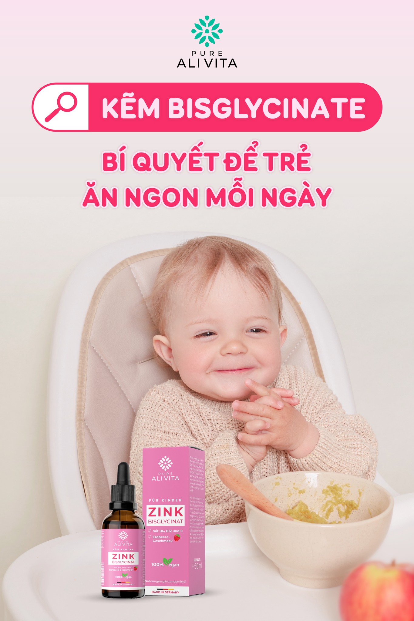 Kẽm Hữu Cơ Bisglycinate ALIVITA - Bí Quyết Để Trẻ Ăn Ngon Mỗi Ngày