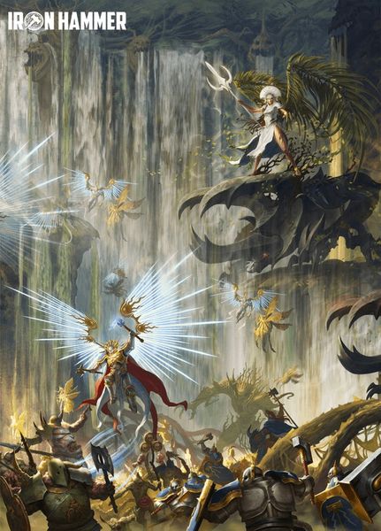 Nữ thần sánh vai cùng Celestiant-Prime trên chiến trường trong Warhammer Age of Sigmar