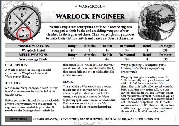Warscroll lính trong Warhammer Age of Sigmar