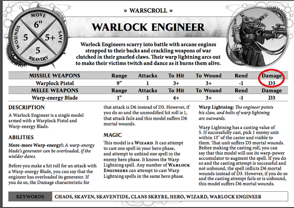 Warscroll lính trong Warhammer Age of Sigmar