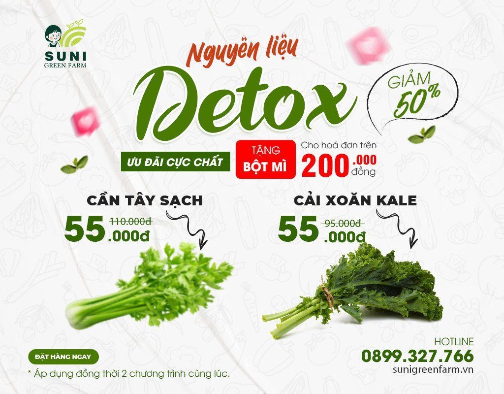 KHUYẾN MÃI THÁNG 4 - NGUYÊN LIỆU DETOX - THANH LỌC CƠ THỂ, ĐỂ LUÔN RẠNG NGỜI