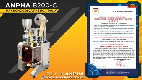 Ưu điểm máy đóng gói cà phê hòa tan Anpha Tech ISO 9001:2015 Made In Vietnam