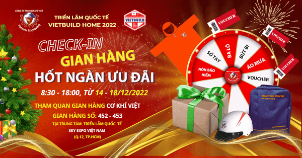 Đăng kí tham gia vòng quay may mắn từ Cơ Khí Việt tại hội chợ Vietbuild Home 2022
