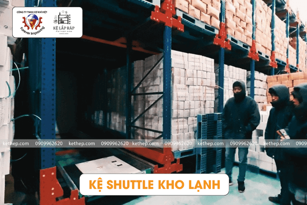 kệ tự động radio shuttle trong kho lạnh