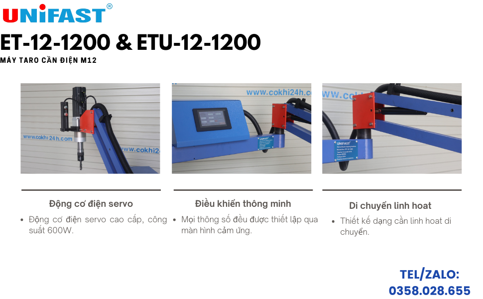 Chức năng máy taro điện Unifast ET-12-1200 và ETU-12-1200