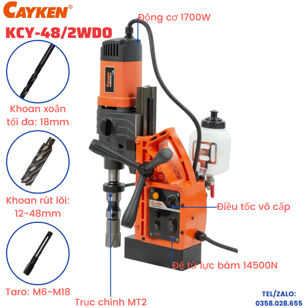 Máy khoan từ Cayken KCY-48/2WDO