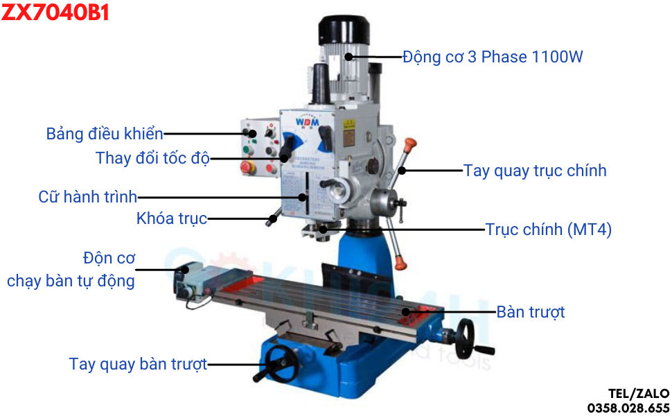 Máy khoan phay WDDM ZX7040B1