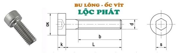 Bu lông lục giác chìm đầu trụ inox