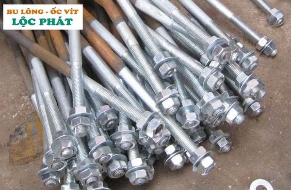 Bu lông neo (bu lông móng) mạ kẽm đầu ren