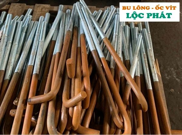 Bu lông neo (bu lông móng) mạ kẽm điện phân đầu ren