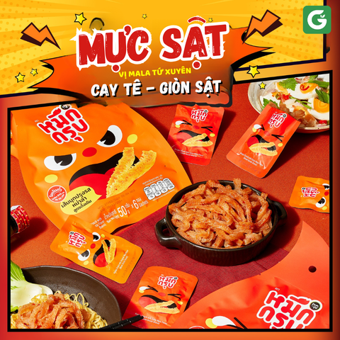 Mực sật SunSu - Snack Konjac SunSu: Giòn sần sật, tê cay