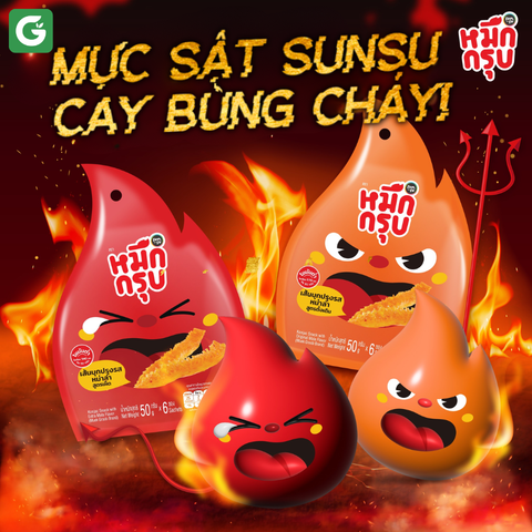 Snack Konjac Sunsu, Mực Sật Thái Lan – Ăn vặt không lo béo cho tín đồ ăn cay