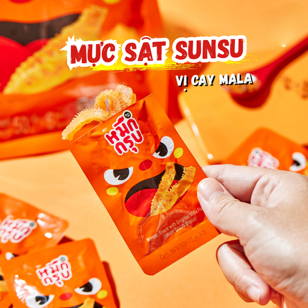 1001 Cách Ăn Cùng Mực Sật Thái Lan – Snack Konjac SUNSU Giòn Cay, Lạ Miệng, Siêu Cuốn!