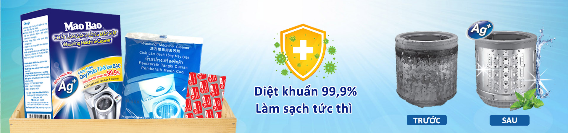 Chất Vệ Sinh Lồng Máy Giặt Mao Bao