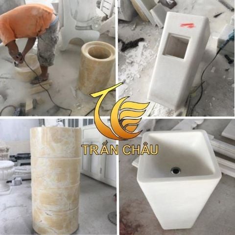 Hoàn Thiện Bộ Sản Phẩm Lavabo Đứng Đá Mỹ Nghệ Tại Đà Lạt