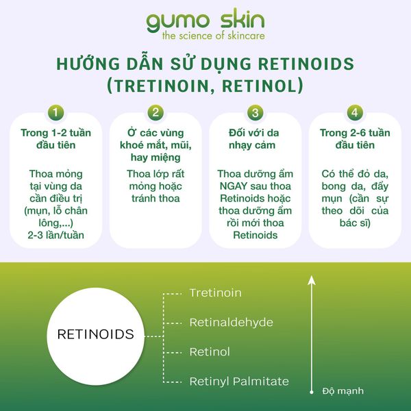 Hướng dẫn sử dụng retinoids khi dùng kem trị mụn