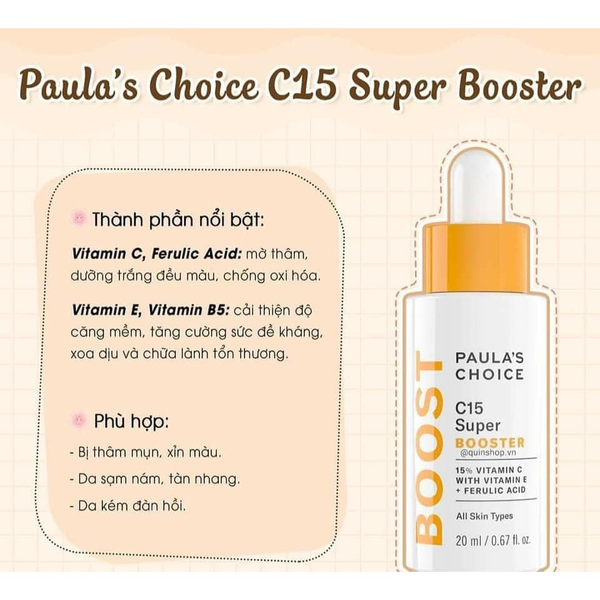 Tinh chất Paula's Choice 15% vitamin C làm sáng sa Resist C15 Super Booster 20ml