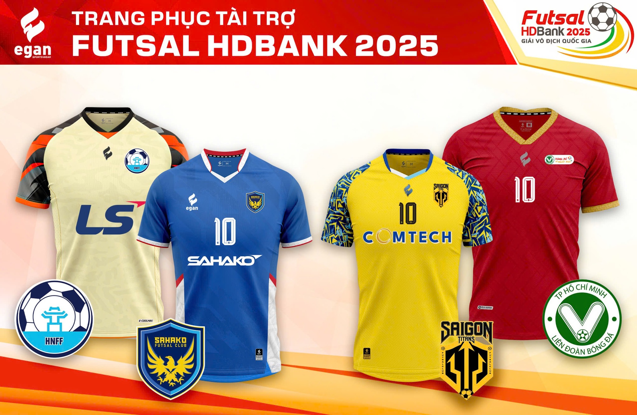Egan – Nhà tài trợ trang phục chính thức cho 4 đội futsal chuyên nghiệp Việt Nam