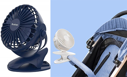 Quạt mini kẹp xe đẩy, tích điện, sử dụng lâu, tiện ích