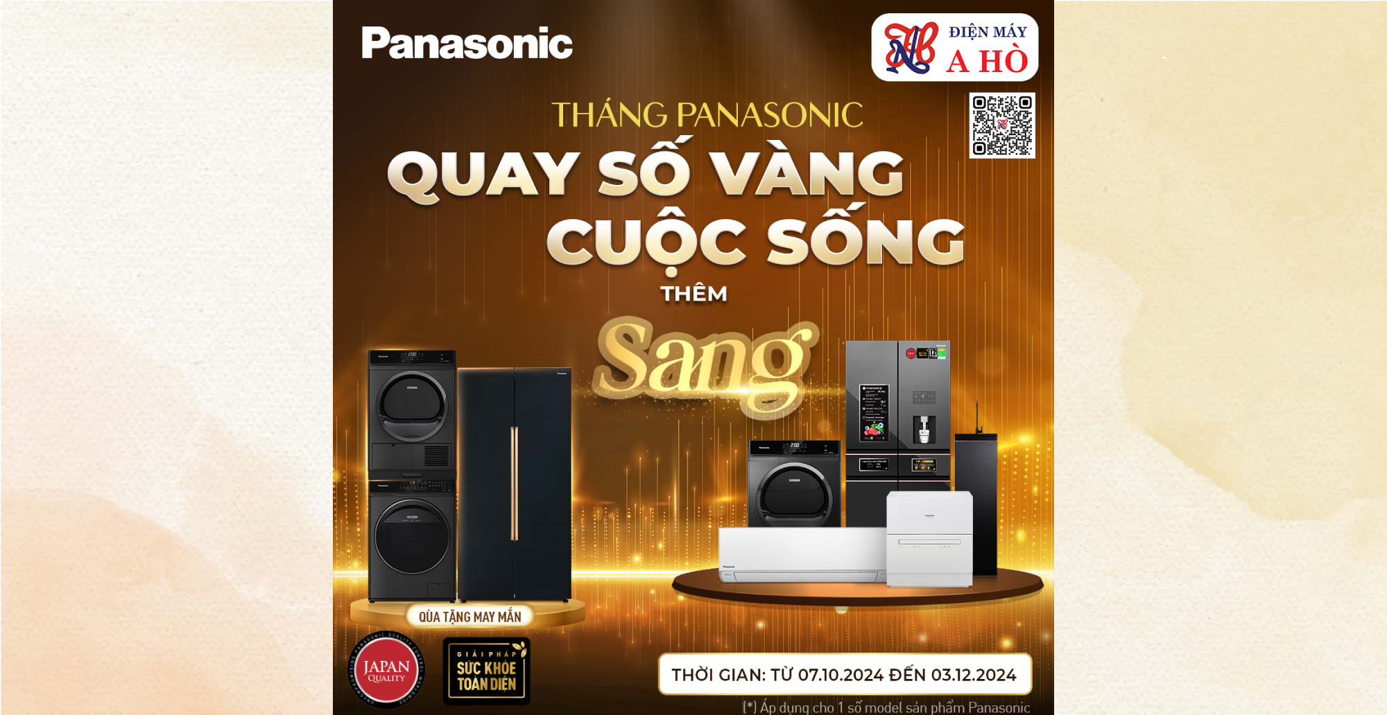 ️🎊Quay số Vàng cùng Panasonic - Cơ hội sở hữu Combo giặt sấy và tủ lạnh Side By Side Panasonic