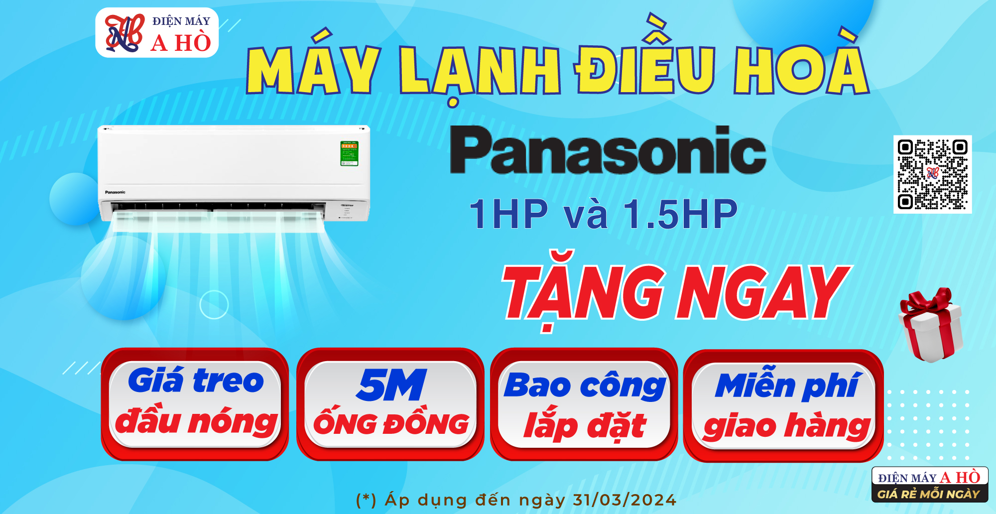 🎁 Máy lạnh Panasonic 1HP & 1.5HP 👉🏻 KHUYẾN MÃI tặng ngay 5 mét ống đồng.
