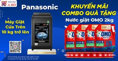 🔖 Miễn phí 2 túi nước giặt Omo 2kg khi mua máy giặt Panasonic cửa trên