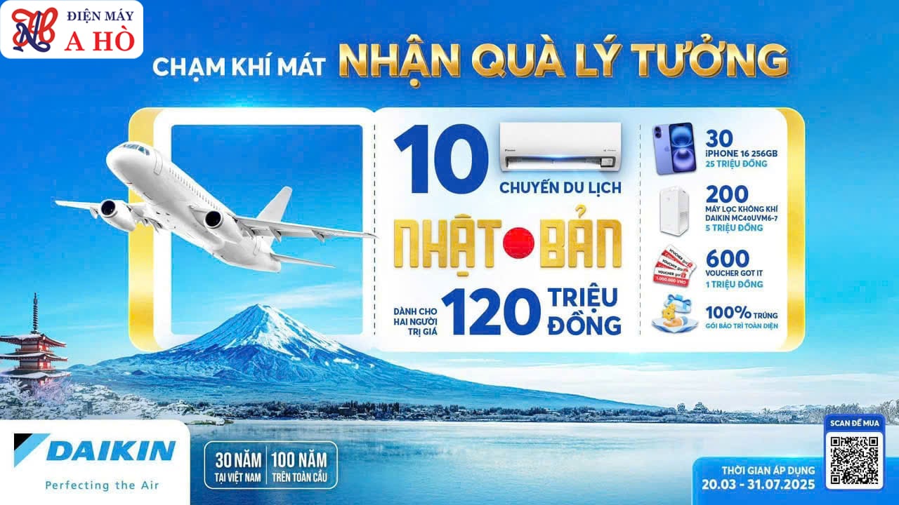 🌸Chạm khí mát - 100% Nhận quà lý tưởng cùng Máy Lạnh Daikin