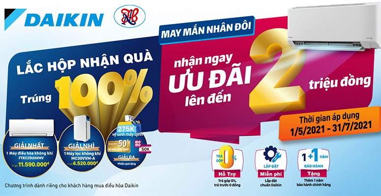 Chương trình "LẮC HỘP NHẬN QUÀ CÙNG DAIKIN" - Tổng giải thưởng lên đến 22 tỷ đồng