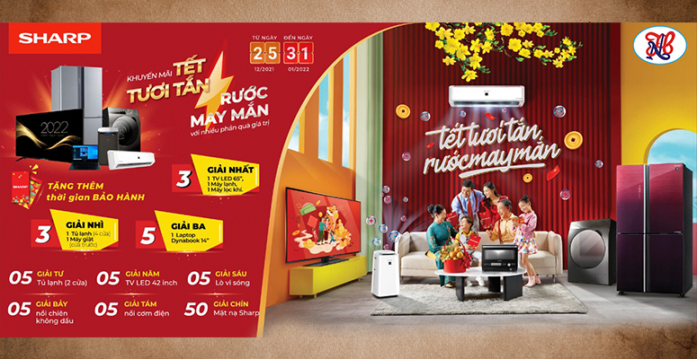 Khuyến mãi Tết SHARP: "TẾT TƯƠI TẮN - RƯỚC MAY MẮN"
