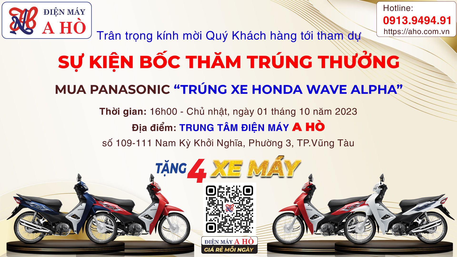 📢 THƯ MỜI THAM DỰ LỄ BỐC THĂM CHƯƠNG TRÌNH: "MUA PANASONIC - TRÚNG XE MÁY" 📢
