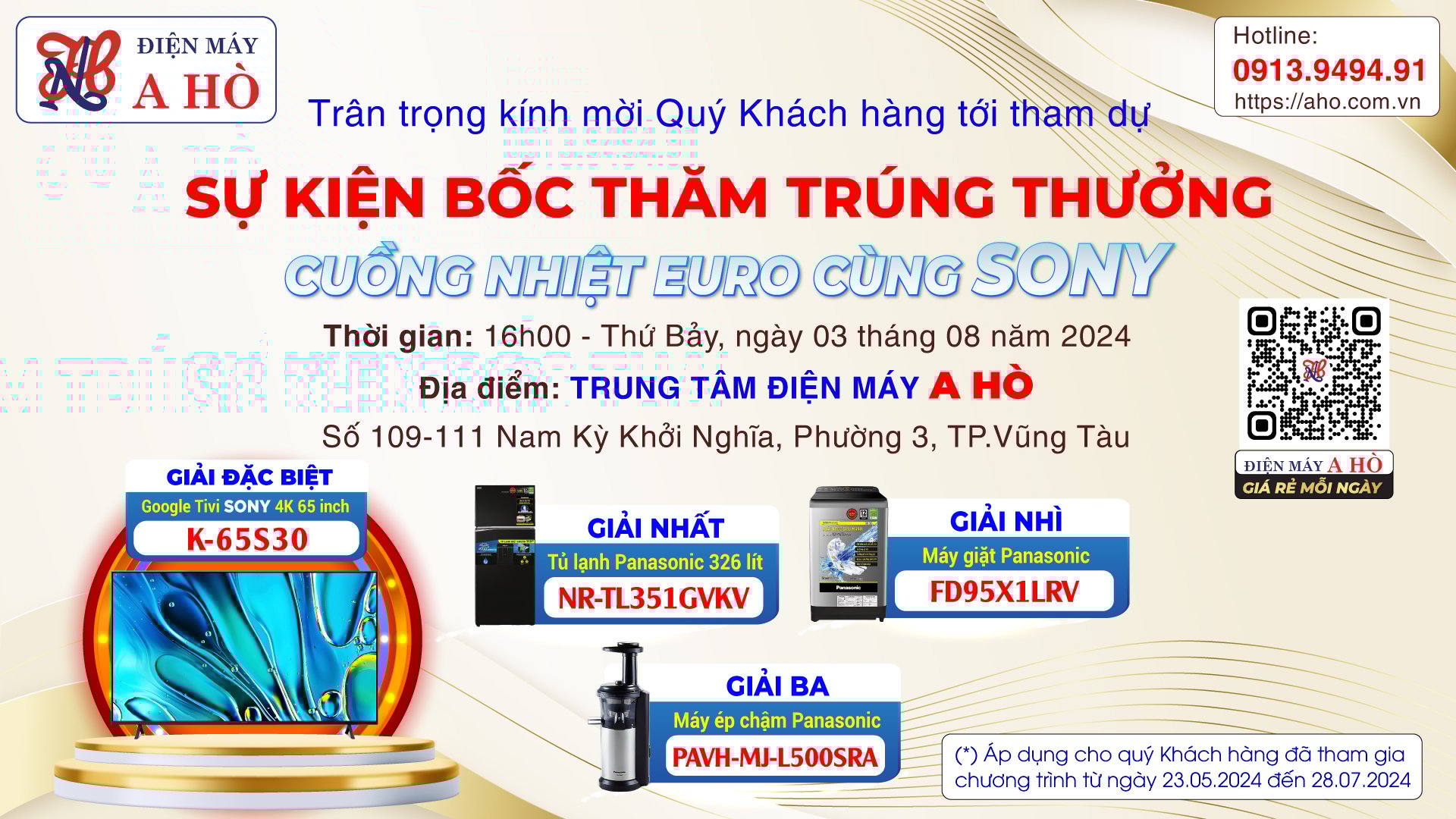 📢 THƯ MỜI Tham dự lễ bốc thăm trúng thưởng chương trình: "Cuồng nhiệt EURO cùng SONY" 📢 📢